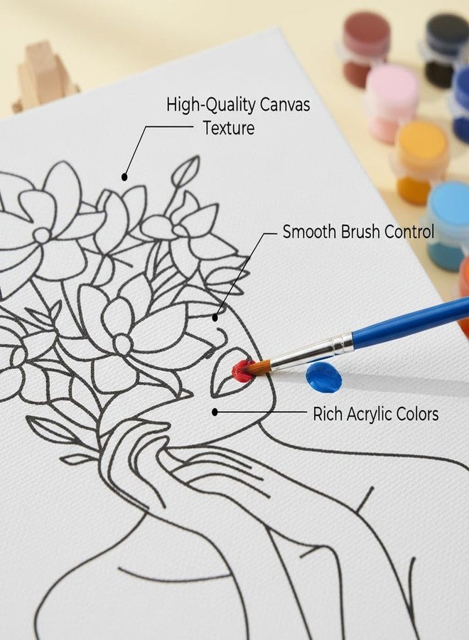 HOBBY INDIA Canvas Painting Board Kit for Kids & Adults | DIY Art & Craft Gift for Boys & Girls | Pre-Designed Indian Handmade Art | Home, Bedroom, Living Room & Office Décor (12 x 9 Inch) (Fl.Girl) - Image 4